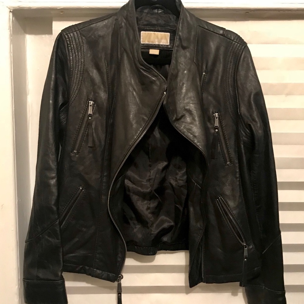 MICHAEL Michael Kors Moto Leather Jacket - Picture 4 of 5